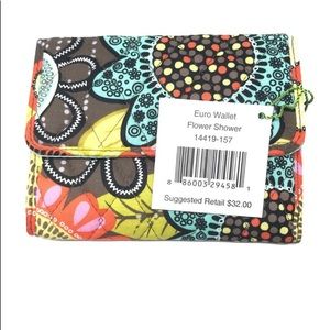 Vera Bradley Euro Wallet in Flower Shower